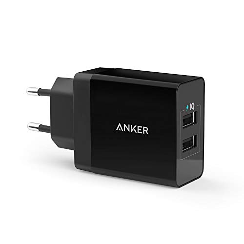 Anker AK-A2021313 - Cargador USB de Pared 24W 2-Puertos Cargador PowerIQ para Apple iPhone 6/6 Plus, iPad Air 2/mini 3, Samsung Galaxy S6/S6 Edge, Nexus, HTC M9, Motorola, LG