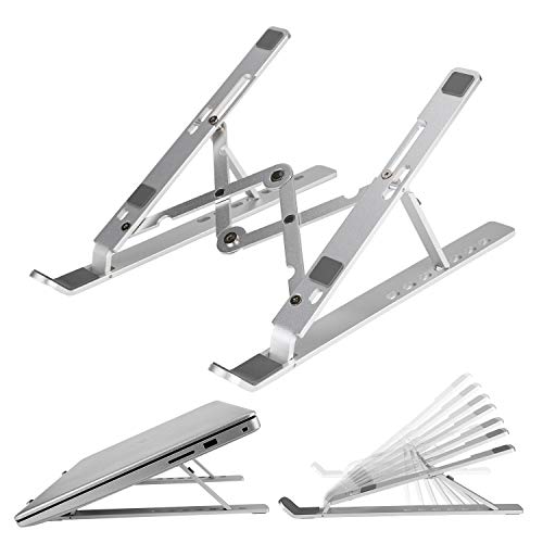 ANSUG Soporte Ajustable(7 Angulos),Stand Plegable Vertical Aluminiopara Todo Tipo de Portátiles/Tabletas del Mercado,con Bolsa Almacenamiento