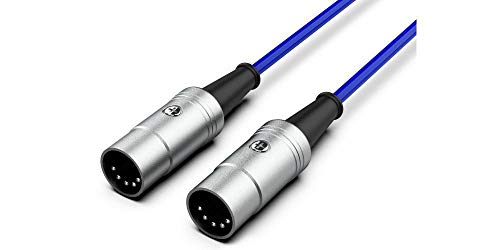 Audibax Pro, Cable Midi Profesional, 1,5 Metros Longitud, Azul, Señal Precisa, Cable Midi para Múltiples Conexiones, Conectores de Alto Rendimiento, Diseño de Bajo Ruido, Uso en Estudios