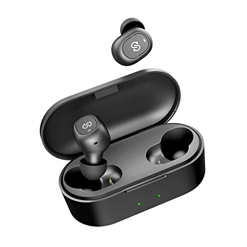 Auriculares TWS Bluetooth 5.0 SoundPEATS Truefree+ Cascos Inalámbricos In-Ear True Wireless Invisibles Sonido Estéreo Mini Audífonos Gemelos Manos Libres con Micrófono con Estuche de Carga