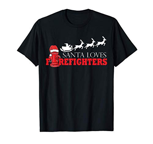 Bombero Regalos de Navidad Santa Claus Día festivo Bombero Camiseta