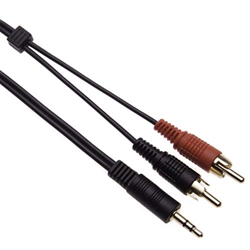 Cable Audio Estéreo por Keple | 2X RCA Masculino a Audio AUX-IN 3.5mm Jack Adaptador Cable para Laptop, Ordenador portįtil, Computadora, Smartphone a Amplificador, Amp, HI-FI Sistema (1m/ 3.28ft)