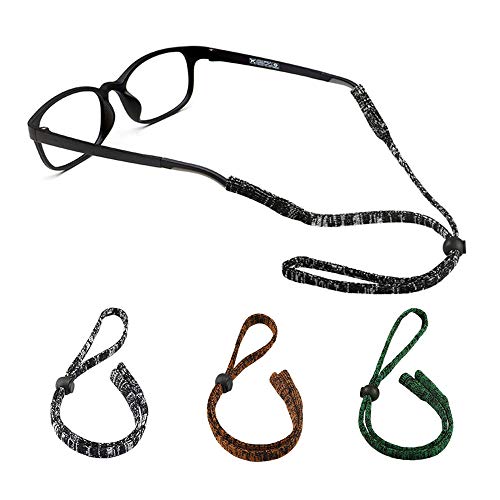 Cadena de gafas antideslizantes LUFF | Correa de gafas | Retenedor, gafas de deporte ajustables Cinturón de fijación de nylon suave y agradable a la piel (men)