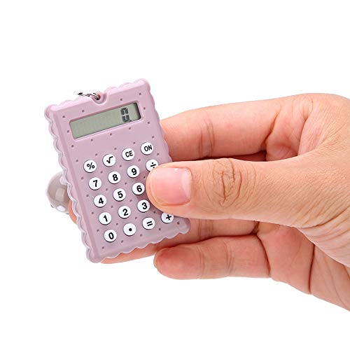 Calculadora de Llavero, Mini calculadora de Llavero portátil Estilo Galletas Lindas, Calculadora de Bolsillo con Pantalla de 8 bits para niños/Estudiantes(Azul)