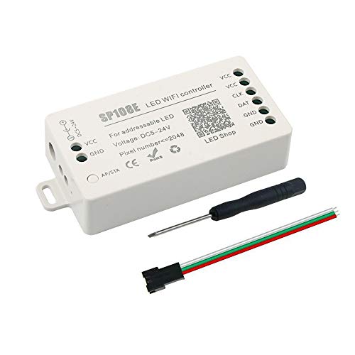 Controlador WIFI VIPMOON DC5~24V SP108E para SK6812 SK6812-RGBW WS2812 WS2813 WS2815 AL2815 Strip Light, iOS/Android Control de grupo de aplicaciones