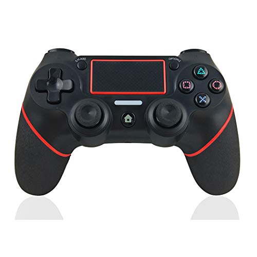 Dr.Lefran Gamepad inalámbrico Bluetooth para PS4, Función de vibración Dual, Joystick inalámbrico para Mando de Juegos PS4 para Playstation 4 / Slim/Pro / PS3, Sensor de 6 Ejes,Rojo