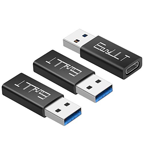 EasyULT Adaptador USB C a USB 3.0, 3 Piezas USB Tipo C Hembra a USB 3.0 Tipo A Macho Conversor Conector 5Gbps, para Samsung S8 Google Pixel 2 MacBook Huawei - Negro