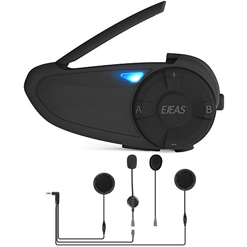 EJEAS Q7 Intercomunicador Para Motocicleta, De Interfono Para Casco De Motocicleta Bluetooth 5.0 Con Efecto De Sonido Estéreo y Función De Emparejamiento Rápido Para Montar, Esquiar y Escalar