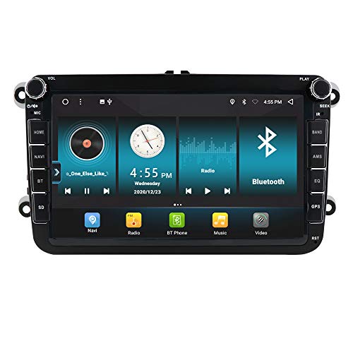 Estéreo de 8 Pulgadas GPS para Coche 2 + 32GB con Andorid 10 Dual Radio Tuner Compatible con Volkswagen Skoda Seat Support Carplay Bluetooth WiFi Control del Volante