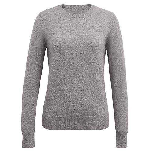 Full Cashmere New 100% Pure Cashmere Sweater Damas Cuello Redondo Jersey suéter suéter suéter-XXXL (75-80) kg es Adecuado para Peso_Gris Medio