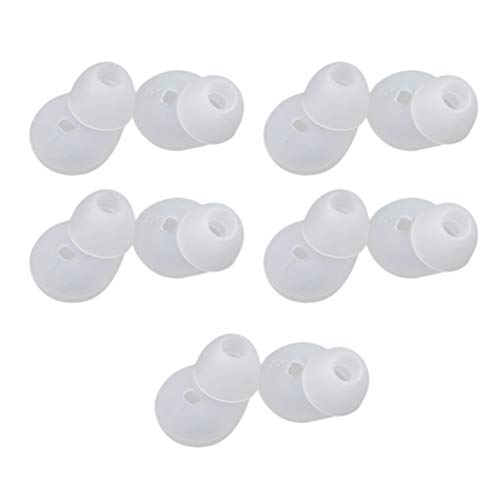 HEMOBLLO 5 pares de tapones para auriculares con tapa de silicona antideslizante, almohadillas de repuesto, gel para el oído para Samsung Gear Circle SM-R130 (transparente)