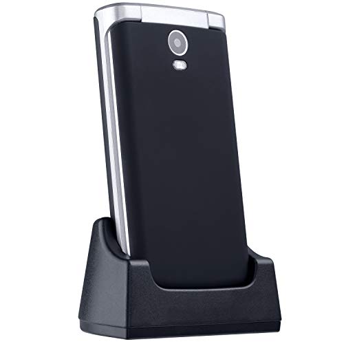 ISHEEP E9 GSM/2G Teléfono móvil con Tapa para Personas Mayores Teclas Grandes Pantalla de 2,8 Pulgadas con botón SOS (Nero)