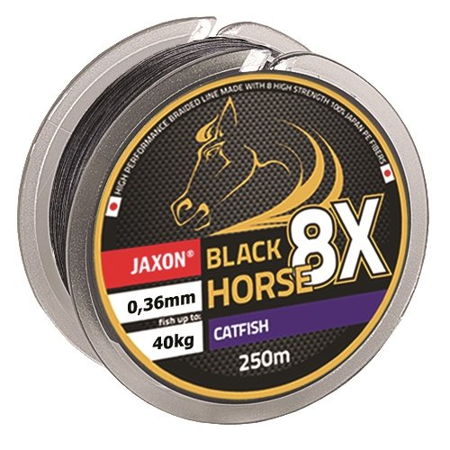 Jaxon Black Horse Catfish - Sedal trenzado (250 m, 0,40 mm, capacidad de carga de 50 kg)