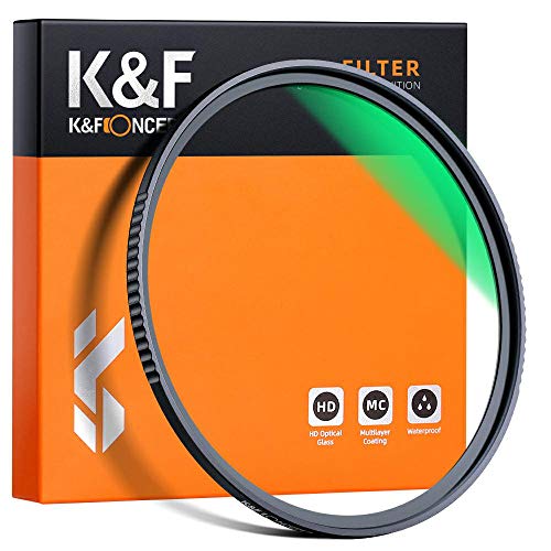 K&F Concept 58mm Filtro Ultravioleta UV Slim Vidrio Alemán Schott con 18 Capas Recubrimiento Multirresistente y Funda