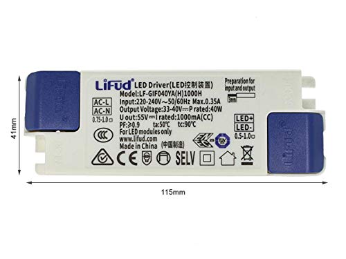 LEDLUX CC4460 Controlador Led DC 1000mA DC 33V-40V 40W Fuente de alimentación de corriente constante para Panel Led 60X60cm