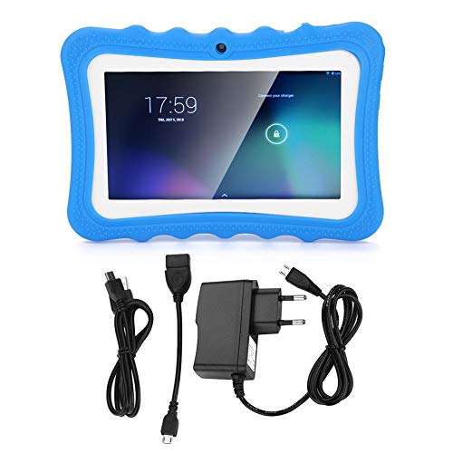 Liukouu 7in Touch Screen Kids Tablet PC Protección para los Ojos WiFi Learning Tablet para niños(Enchufe de la UE Azul)