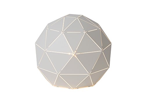 Lucide otona – Lámpara de mesa – Diámetro 25 cm – Blanco, metal, blanco, E27 60 wattsW 230 voltsV