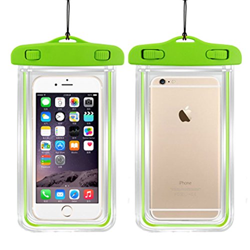 Luz nocturna chendongdong agua impermeable bolso del teléfono bolsa teléfono móvil bolsa de buceo para Samsung S6 para iphone 6 Plus Verde verde