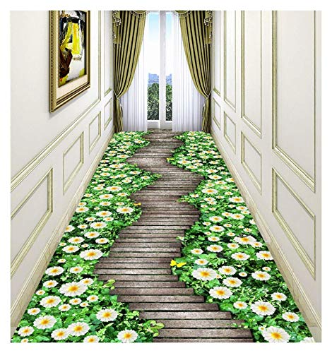 LXESWM Pasillo Home Runner Alfombra Aisle Alfombra 3D Corredor Moderno Alfombra Escaleras Dormitorio Se Puede Cortar Pasillo Antideslizante (Color: A, Tamaño: 60x480cm) (Color : A, Size : 100x720cm)