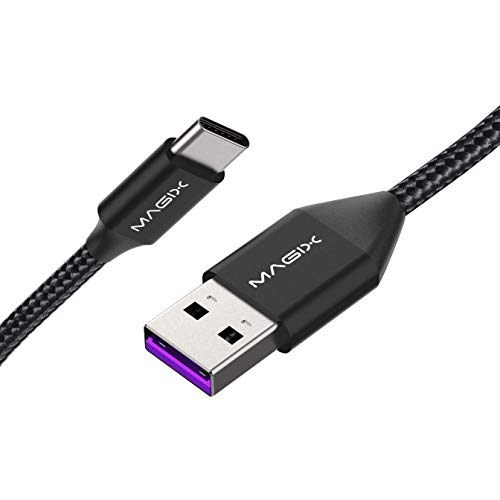 MAGIX Cable USB C 5A, Carga rápida QC 3.0, Alta Durabilidad, Transferencia de Datos 480 Mbit/s USB-A 2.0 Lado Reversible a USB-C, para Dispositivos USB Tipo C (Negro)(100 cm)