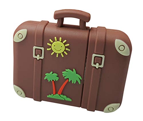 Maleta Retro Vintage Sol y Palmera Viajar 16 GB - Travel Suitcase - Memoria Almacenamiento de Datos – USB Flash Pen Drive Memory Stick - Diseño único y Original