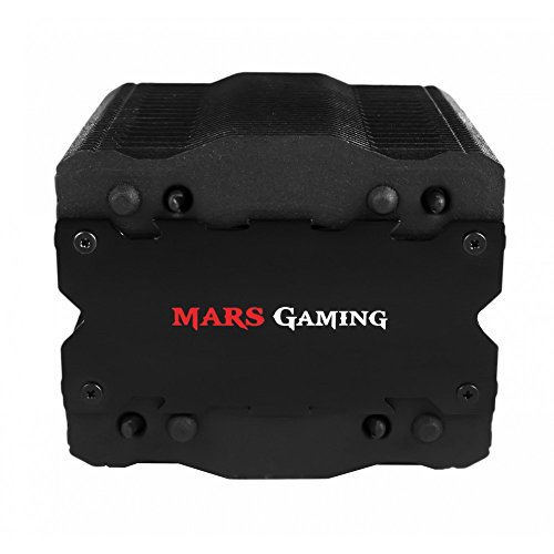 Mars Gaming MCPU2+ - Disipador gaming para ordenador (ventilador 92mm, soporte AM4, tecnología PWM, tratamiento de nanocerámica, ventilador en el interior de la torre, 4 heatpipes) color negro