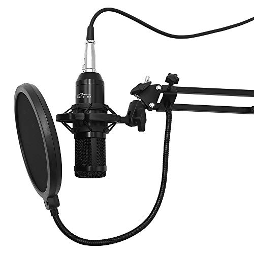 Media-Tech MT396 - Micrófono de condensador con soporte para micrófono y protección contra pop