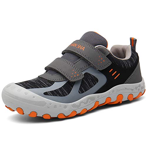 Mishansha Zapatos de Senderismo Niños y Niñas Zapatillas de Deporte Zapatos de Trekking Outdoor Antideslizante Transpirable Sneakers, Gris, 28 EU