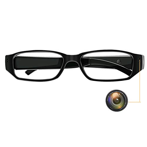 Monkaim - Gafas de cámara espion, mini gafas con cámara oculta, 1080P HD, portátil, grabador de vídeo y videocámara, toma de fotos y audio para iInterior y exterior