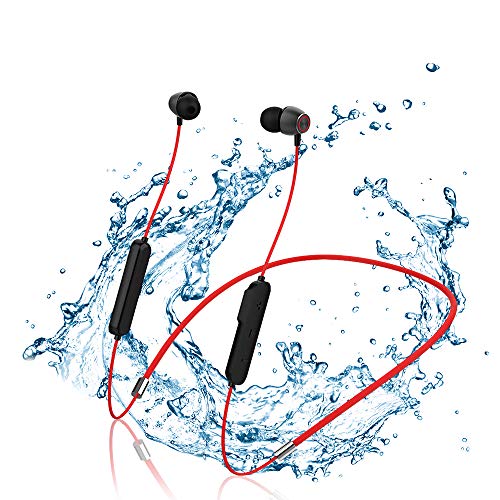 ockered Auriculares Bluetooth 5.0, Auriculares Inalámbricos Bluetooth Deportivos Magnético In-Ear Estéreo HiFi con Micrófono Anti-Sudor y Cancelación de Ruido Duración 10H para iOS Android (Rojo)