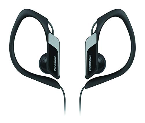 Panasonic RP-HS34E-K - Auriculares Deportivos (Con Clip, Uso cómodo y Ultraligero, Cancelación de Ruido, Ajustables, Deporte para Iphone y Android) Color Negro
