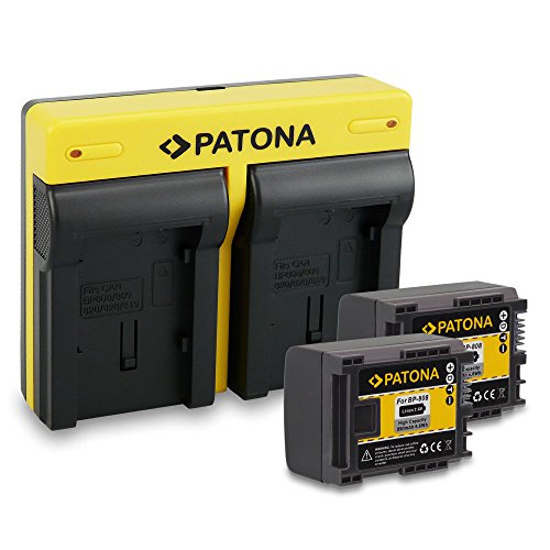 PATONA Dual Cargador + 2X Bateria BP-808 Compatible con Canon HG-20 HF100 FS-20 FS-100 FS-306