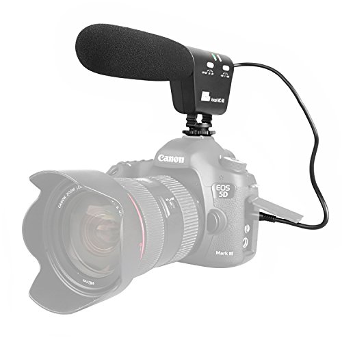 Pixel MC-50 Micrófono de cámara Grabación Micrófono Escopeta Mic Videocámara Micrófono para DSLR Canon Nikon Panasonic Videocámara (Se Necesita Interfaz 3.5mm)