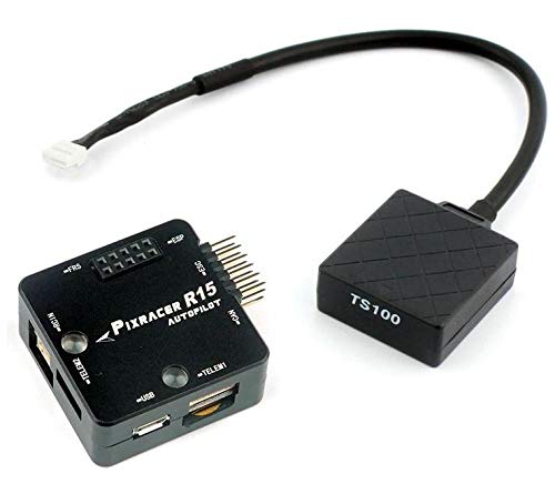 Pixracer R15 + GPS M8N Pilota Automatico F4 Flight Controller CNC Wifi PX4 SD Specifiche tecniche: Microprocessore: 32-bit STM32F427 Cortex M4 core con FPU rev. 3 168 MHz/256 KB di RAM/2 MB Flash