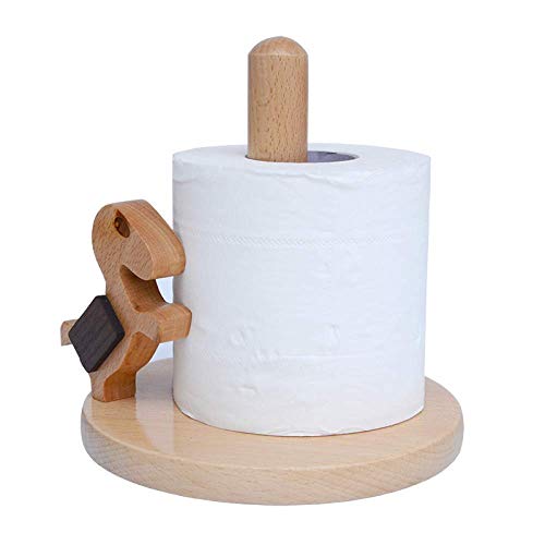 Portarrollos de madera para papel higiénico creativo, soporte para rollo de cocina, soporte para decoración del hogar, B-18, 28,5 cm, C, 18 x 28,5 cm (color: B, tamaño: 16 x 15 cm).