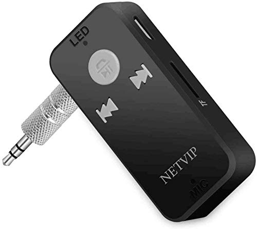 Receptor Bluetooth Adaptador Audio Música Inalámbrico Kit Bluetooth Manos Libres Kits Micrófono Incorporado con Salida Estéreo 3,5mm Aux Jack para Casa y Sistema de Audio Estéreo de Coche
