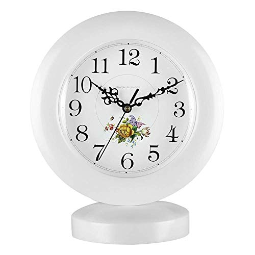 Reloj de sobremesa Relojes de Escritorio de Madera Reloj de Cuarzo Antiguo Hogar Habitación Cocina Decorativo Silencio Diseño silencioso Números Regalo , Alimentado por batería