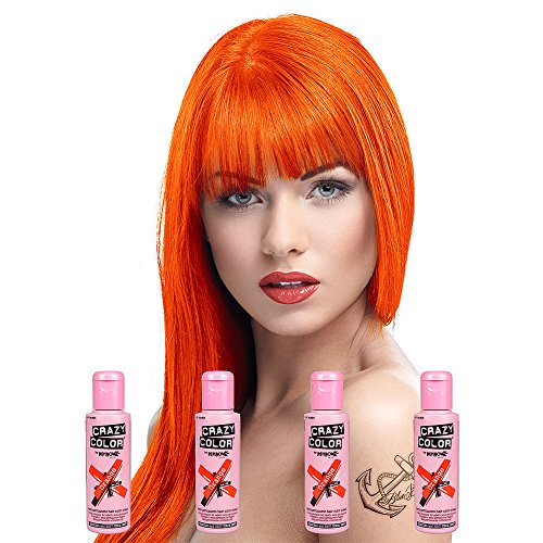 Renbow - Crazy Colour - Cremas de color semi-permanente para el cabello, 100 ml, 4 unidades