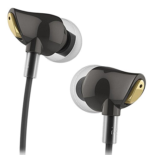 Rock circón Auriculares estéreo RAU0501 con micrófono y Remoto para el iPad, iPhone 6 más / 6 / 5s / 5/4, Samsung (Negro)