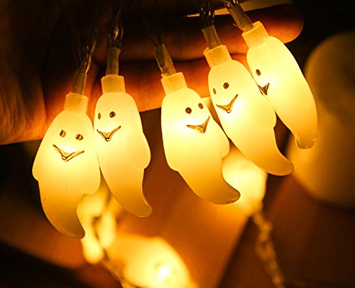 Seglory Cadena de Luces Halloween, Fantasma Guirnalda Luces 3m 20 LED, Luces de hadas de Pilas, Luces de Fantasma para Halloween, Navidad, Acción de Gracias, Decoración de Interiores y Exteriores