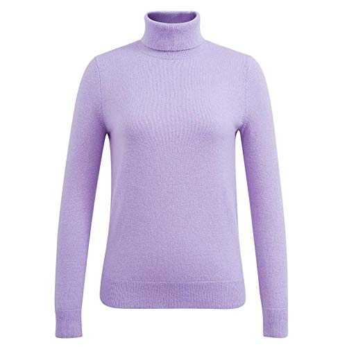 Senior Christmas Gifts Full Cashmere New Winter 100% Pure Cashmere Sweater Suéter de Mujer Camisas Suéteres-XL (60-65 kg) para Peso_Violeta Claro