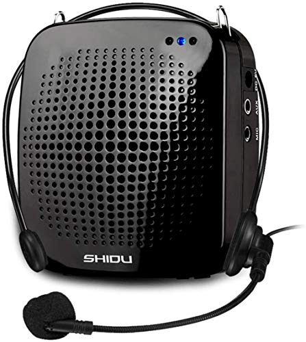 SHIDU Amplificador De Voz Altavoz 15W 2000 mAh Bluetooth Voice Amplifier Portátil Recargable Con Micrófono Con Cable Auriculares Sistema De PA De Admite En formato Paraguía Turístico, Profesores Etc