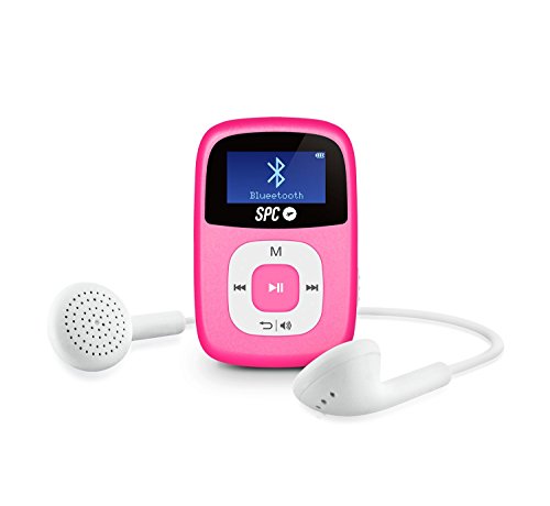 SPC Firefly Reproductor MP3 de 8 GB con Bluetooth y Radio FM en Color Rosa, 54 x 35 x 16 mm