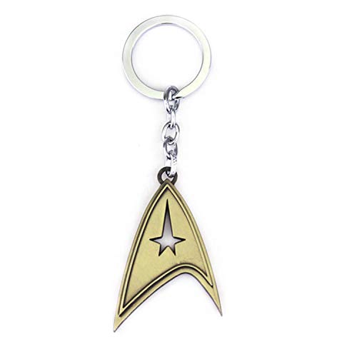 Star Trek - Llavero con símbolo de la Flota Estelar en forma de estrella Dorado Bronce Antiguo Talla única