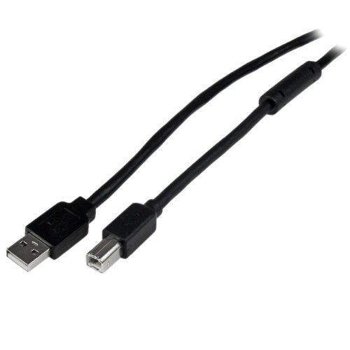 StarTech.com USB2HAB65AC - Cable USB 2.0 (20 m, USB A Macho a USB B Macho), Color Negro