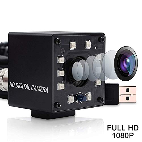 Svpro 1080P OV2710 CCTV Cámara de Vigilancia para Webcam Mini Infrarrojo Visión Nocturna USB Webcam HD 2 Megapixel con IR Cut y Junta de 10 Piezas