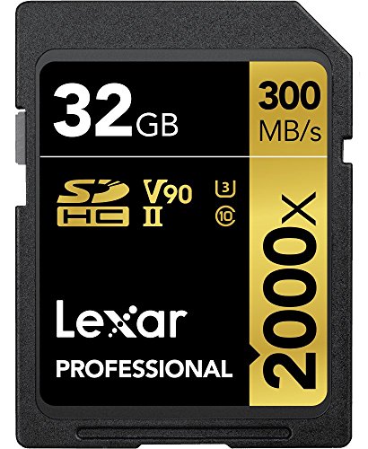 Tarjeta Lexar Professional 2000x 32GB SDHC UHS-II sin Lector, hasta 300MB/s de Lectura (LSD2000032G-BNNAG)