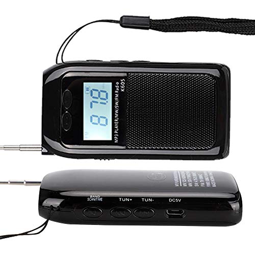 Tosuny Mini Radio FM, Reproductor de MP3 Mini Radio FM Pocket FM MW Receptor de Radio Sonido sin pérdidas HiFi Sintonización Digital Reproductor de música estéreo MP3