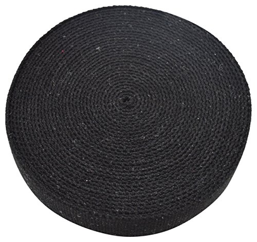 Trimit Rollo de 10 metros de cinta de algodón negro de 40 mm