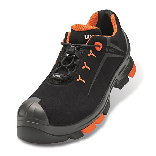 UVEX Low Shoe 6508/2 S3 Size PU W11, Zapato bajo 2 SRC Unisex Adulto, Negro/Arancione, 48 EU